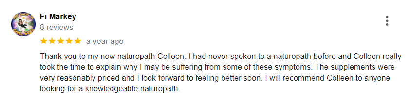 Naturopath Review for Colleen Rowe - Brisbane Livewell Cinic