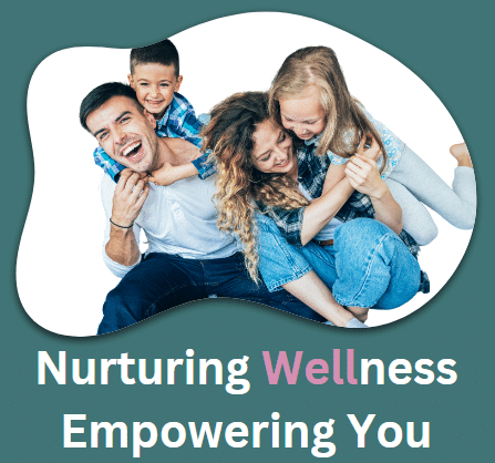 Image of a family laughing and hugging. Caption reads "Nurturing Wellness, Empowering You." Brisbane Livewell Clinic Naturopath and Wellness Centre Allied Health